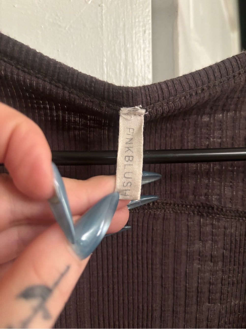 Pinkblush Ribbed Button-Front Cardigan Dress in Dark Brown - Picture 3 of 3